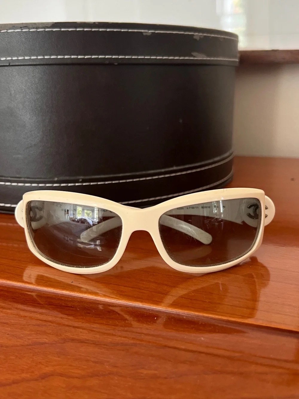 CHANEL Ivory Oversized Women's Sunglasses with CC Medallion